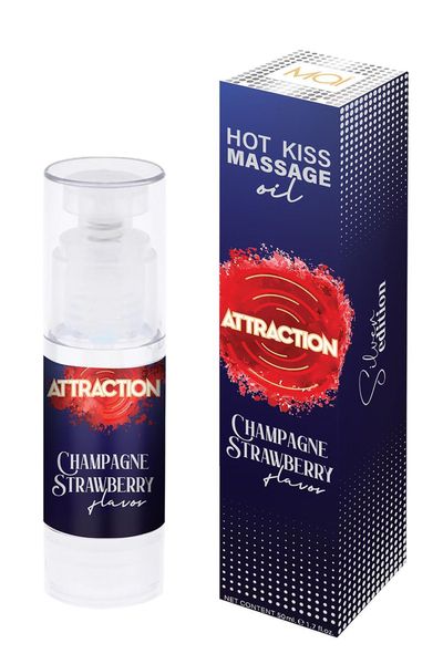 Оральный лубрикант с феромономи Attraction Champagne Strawberry, 50 мл 14732 фото