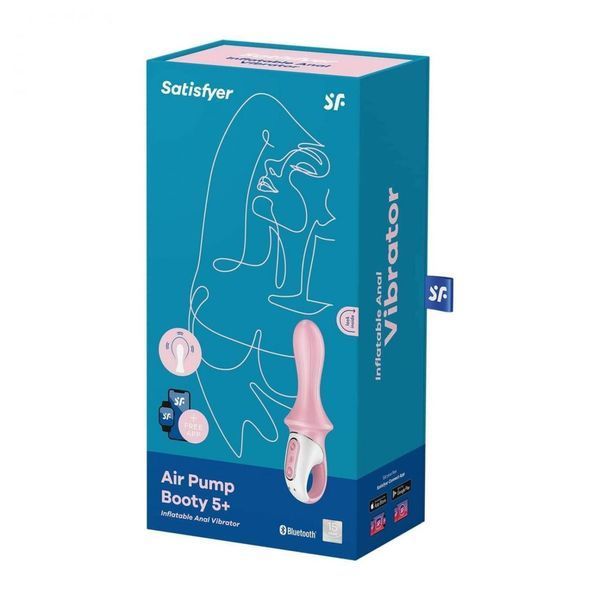 Надувной анальный вибратор Satisfyer Air Pump Booty 5+, 19 см (розовый) 34688 фото