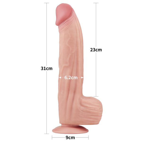 Фаллоимитатор LoveToy Sliding-Skin Dual Layer Dong King Sized, 31 см (телесный) 22243 фото