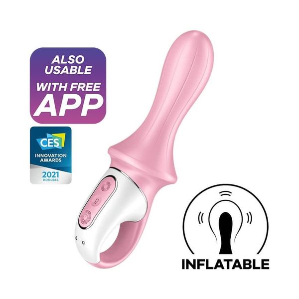 Надувной анальный вибратор Satisfyer Air Pump Booty 5+, 19 см (розовый) 17344 фото