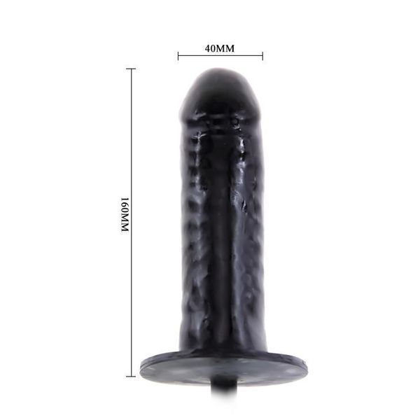 Анальный вибратор Baile Bigger Joy Inflatable Penis, 16 см (черный) 19872 фото