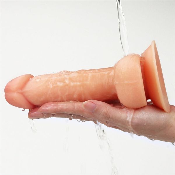 Фалоімітатор LoveToy The Ultra Soft Dude Flesh, 18 см (тілесний) 28352 фото