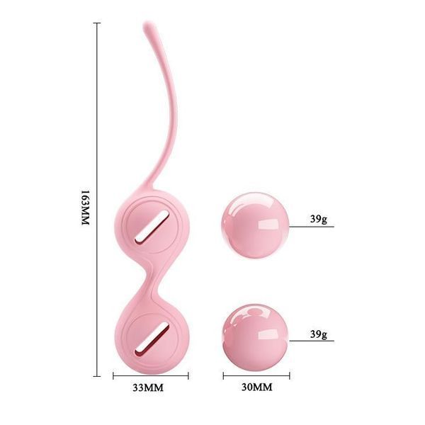 Вагінальні кульки Pretty Love Kegel Tighten Up, 16,3 см (рожевий) 15402 фото
