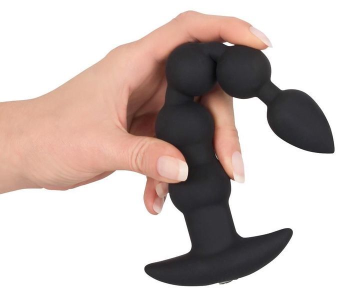 Анальний ланцюжок з вібрацією Black Velvets Rechargeable Beads, 21 см (чорний) 14946 фото