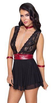 Сорочка Cottelli Bondage Babydoll, L (черный) 83592 фото