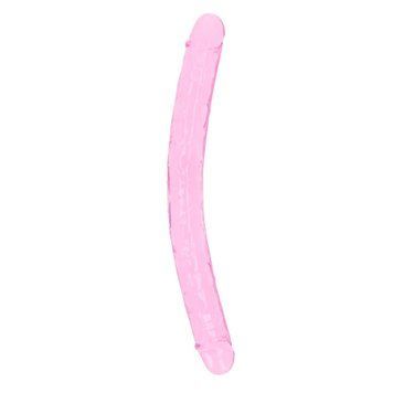 Двосторонній фалоімітатор RealRock Crystal Clear Double Dildo 13'', 34 см (рожевий) 52180 фото