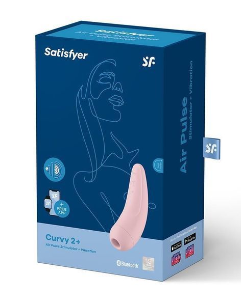 Вакуумний стимулятор клітора з вібрацією Satisfyer Curvy 2+ (рожевий) 20082 фото