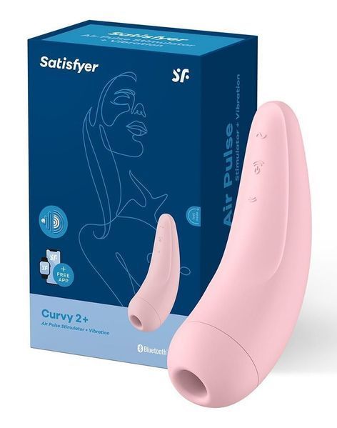Вакуумний стимулятор клітора з вібрацією Satisfyer Curvy 2+ (рожевий) 20082 фото