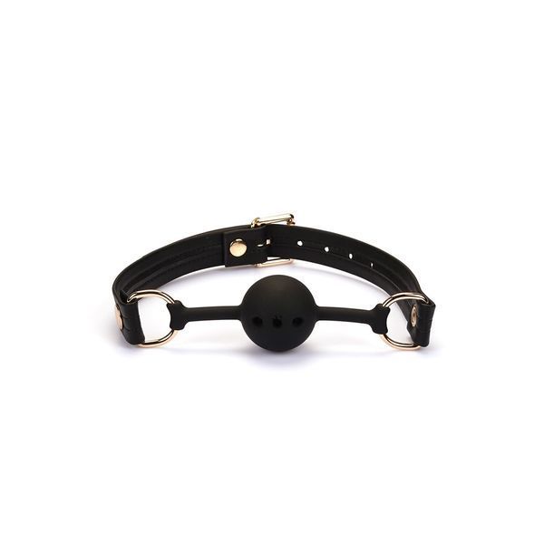 Кляп Liebe Seele Organosilicon Ball Gag, 4.3 см (чорний) 123610 фото