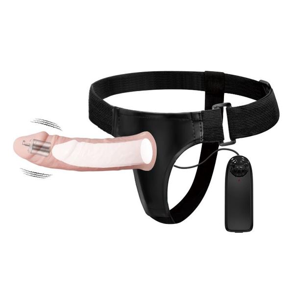 Фаллопротез с вибрацией Baile Ultra Passion Harness, 15,5 см (телесный) 23790 фото