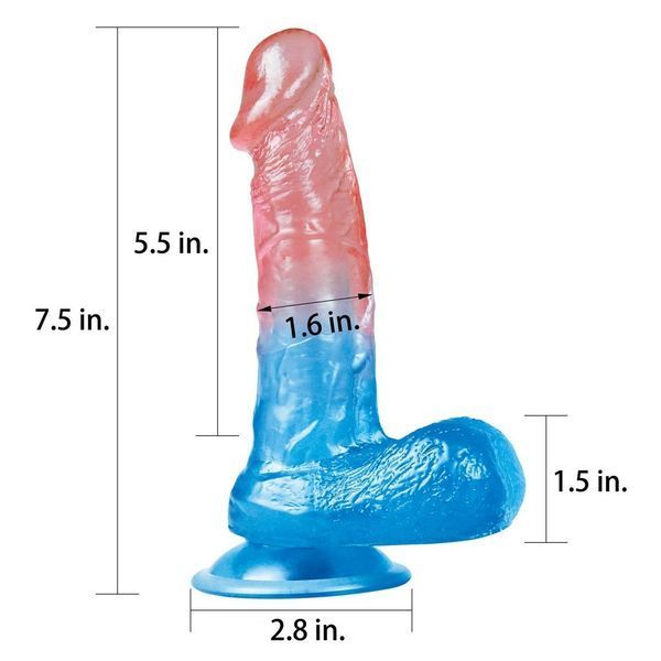 Фаллоимитатор LoveToy Dazzle Studs 7.5'', 19 см (мульти) 44218 фото