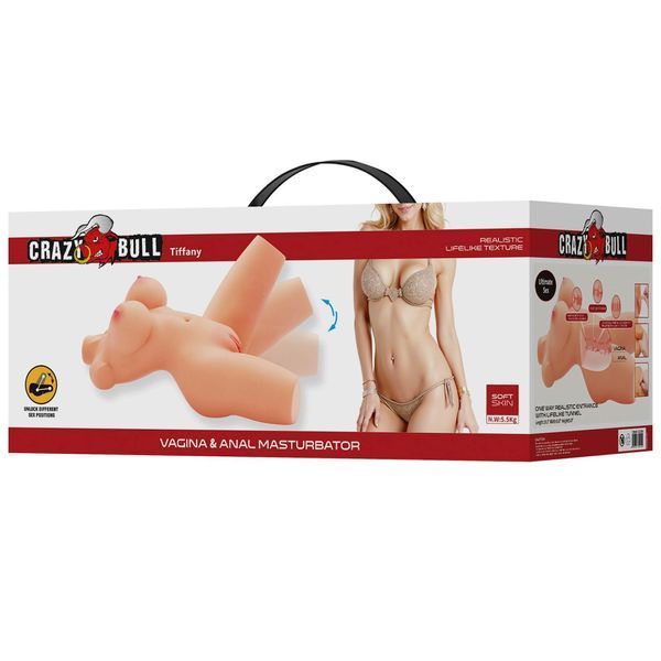 Реалистичный мастурбатор Crazy Bull Tiffany Vagina & Anal (телесный) 112653 фото
