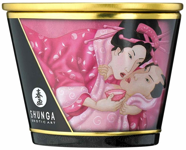 Массажная свеча Shunga Massage Candle роза, 170 мл 15146 фото