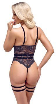 Боді Cottelli Lingerie Lace otwarte, S (чорний) 63666 фото