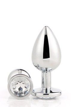 Анальная пробка Dream Toys Gleaming Love Silver Plug Large, 9.5 см (серебристый) 45998 фото