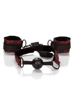Кляп Calexotics Scandal Breathable Ball Gag with Cuffs (чорний) 76902 фото