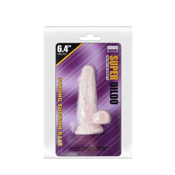 Фалоімітатор Baile Super Dildo 6.4", 16.5 см (тілесний) 90924 фото