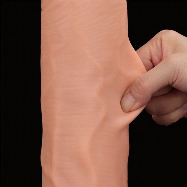 Фалоімітатор LoveToy Sliding-Skin Dual Layer Dong King Sized, 36 см (тілесний) 44488 фото