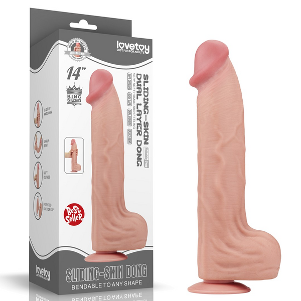 Фаллоимитатор LoveToy Sliding-Skin Dual Layer Dong King Sized, 36 см (телесный) 22244 фото