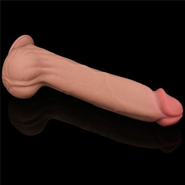 Фалоімітатор LoveToy Sliding-Skin Dual Layer Dong King Sized, 36 см (тілесний) 44488 фото