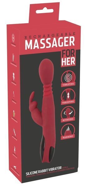 Вибратор-кролик Rechargeable Massager For Her Rabbit Vibrator, 26.5 см (красный) 82122 фото