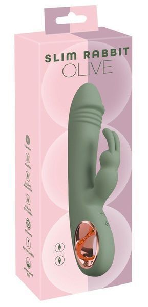 Вібратор-кролик You2Toys Slim Rabbit Olive, 21.4 см (зелений) 52036 фото