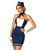Эротический костюм стюардессы Obsessive Stewardess Uniform, XS/S (синий) 35092 фото