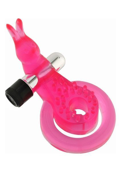 Ерекційне кільце з вібрацією Cock & Ball Ring Rabbit (рожевий) 8138 фото