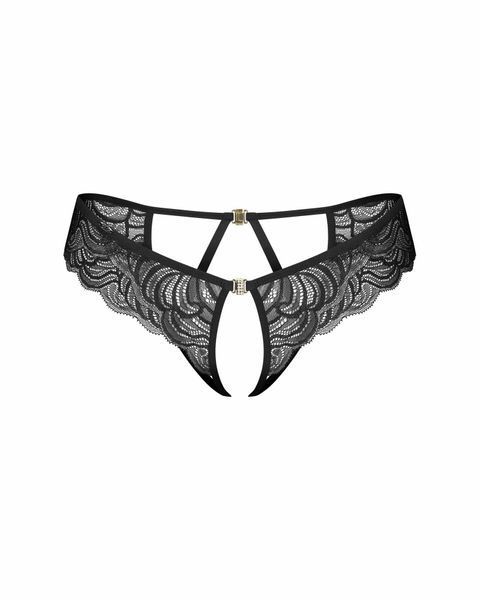 Стринги Obsessive Divienne otwarte, S/M (черный) 226130 фото