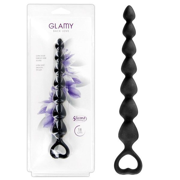 Анальні намиста Glamy Black Love, 18 см (чорний) 36082 фото