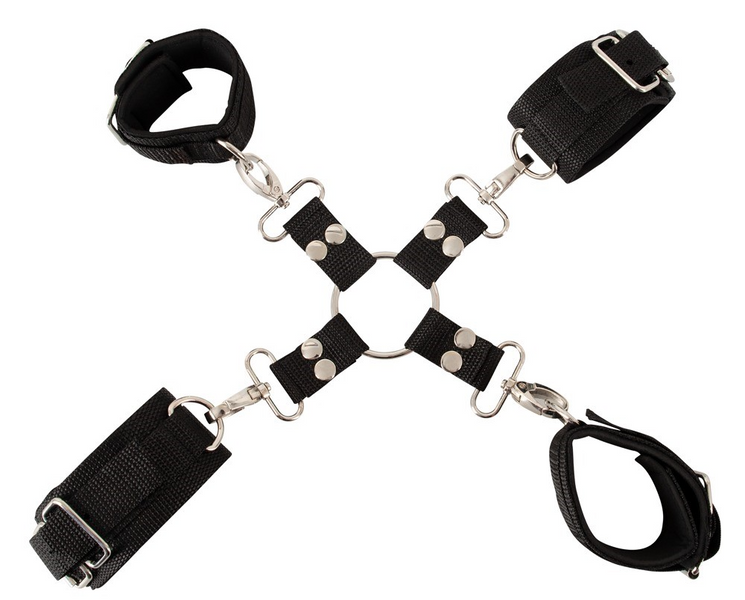 Фиксаторы с наручниками Pipedream Heavy-Duty Hogtie Kit (черный) 4111 фото