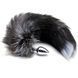 Анальна пробка Alive Anal Pleasure Black & White Fox Tail M, 8 см (сріблястий) 122254 фото