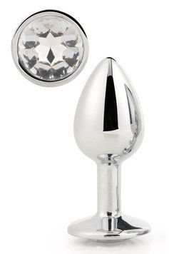 Анальная пробка с кристалом Dream Toys Gleaming Love Silver Plug Small. 7 см (прозрачный) 39348_EU фото