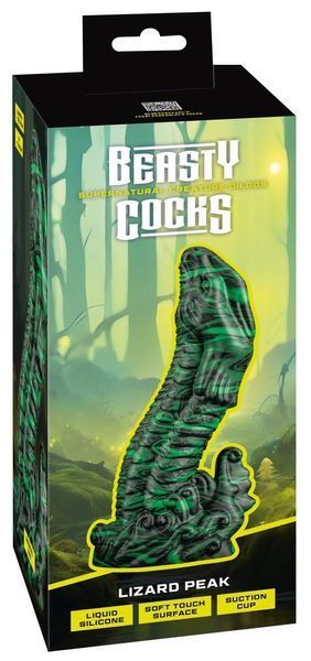 Фаллоимитатор Beasty Cocks Lizard Peak, 22 см (зеленый) 222306 фото