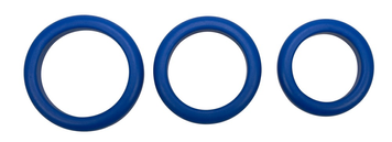 Набір ерекційних кілець Blue Mate Cockring Set, 3 шт (синій) 18992 фото