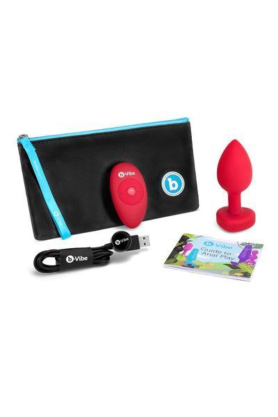 Анальна пробка B-Vibe Vibrating Heart M/L, 10.5 см (червоний) 104386 фото