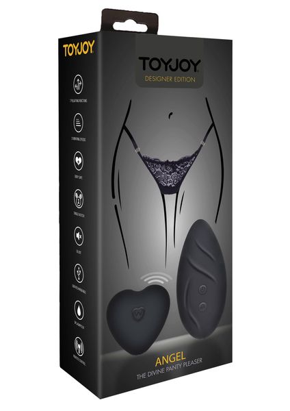 Вибратор в трусики Toy Joy Angel The Divine Panty Pleaser, 9,3 см (черный) 10546 фото