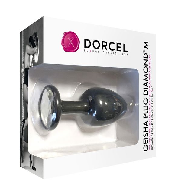 Анальная пробка Dorcel Geisha Plug Diamond M, 8 см (черный) 12836 фото