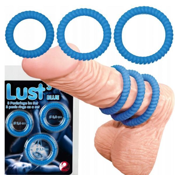 Набір ерекційних кілець You2Toys Lust, 3 шт (синій) 6031_EU фото