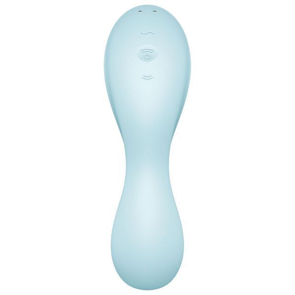 Вакуумний стимулятор клітора з вібрацією Satisfyer Curvy Trinity 5+ (блакитний) 27536 фото