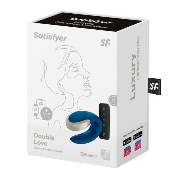 Вибратор для пар Satisfyer Double Love, 8,6 см (синий) 11293 фото