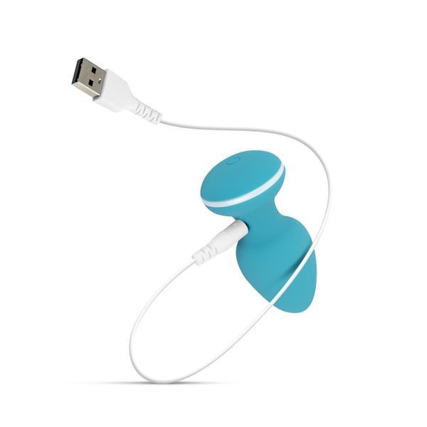 Анальная пробка Cala Azul Blanca Vibrating Anal Plug, 8,3 см (бирюзовый) 30182 фото