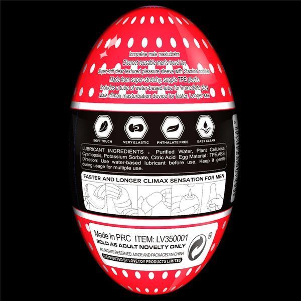 Мастурбатор яйцо LoveToy Giant Egg Stamina Nodules Edition (прозрачный) 43922 фото