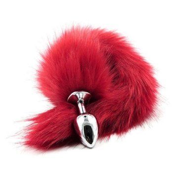 Анальная пробка с хвостом Toyz4lovers Long Fox Tail, 40 см (красный) 74456 фото