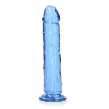 Фалоімітатор RealRock Crystal Clear 9'', 25 см (блакитний) 80530 фото