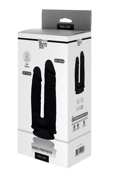 Двойной фаллоимитатор Real Love Double Penetrator, 19.5 см (черный) 54802 фото