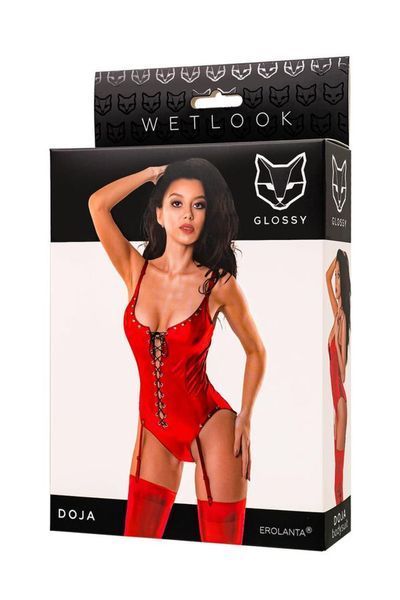 Боди Glossy Wetlook Doja, S (красный) 113870 фото