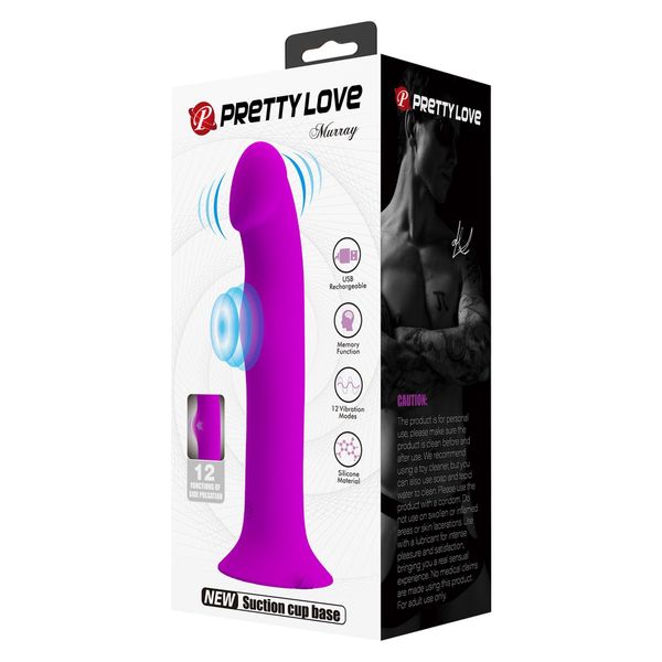 Фаллоимитатор Pretty Love Murray Dildo with Vibration, 19 см (фиолетовый) 17698 фото