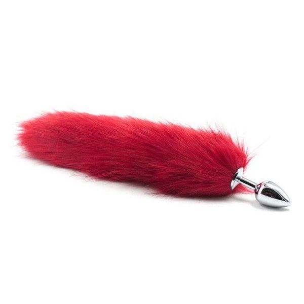 Анальная пробка с хвостом Toyz4lovers Long Fox Tail, 40 см (красный) 74456 фото