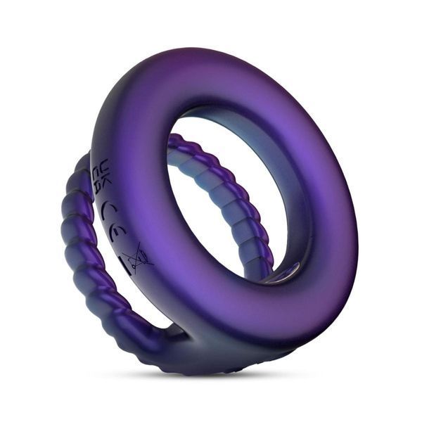 Эрекционное кольцо Hueman Jupiter Vibrating Cock and Ball Ring, 3.2 см (фиолетовый) 97886 фото